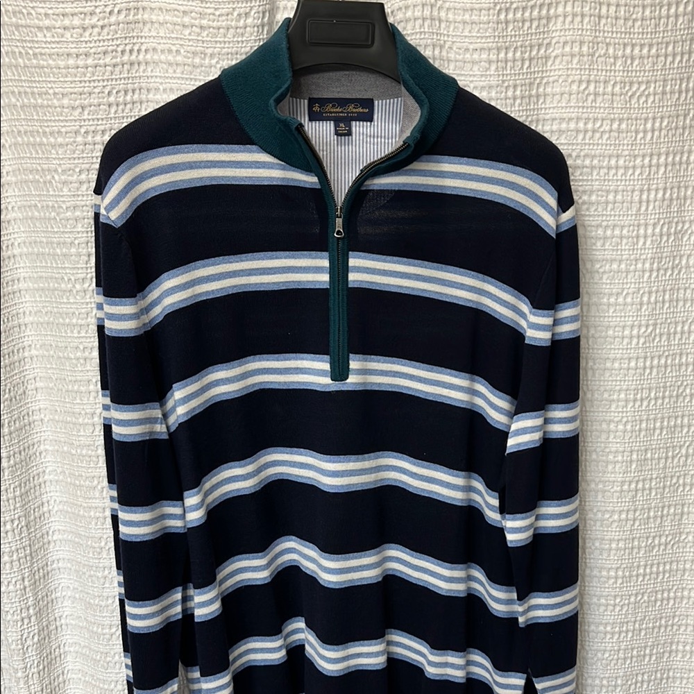 Brooks Brothers Striped Pullover Sweater - Navy and Green NWOT